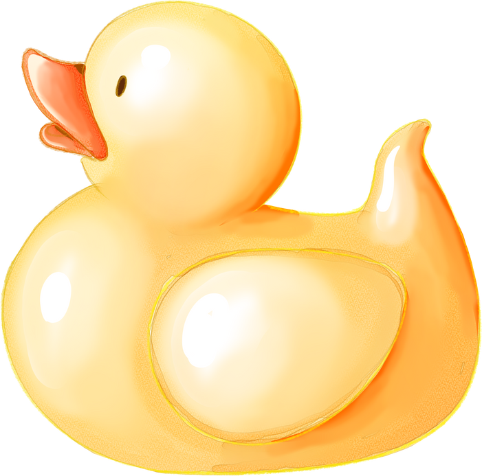 Yellow Duck Rubber Illustration